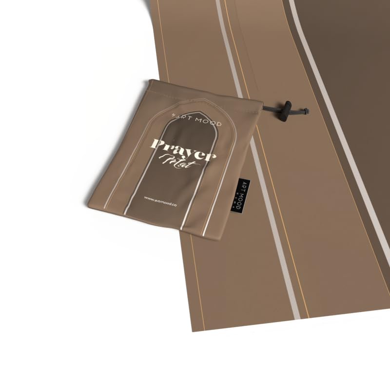 Waterproof Prayer Mat in a neutral Cafe color, 68x117 cm, a durable and practical rug that is easy to clean, making it a perfect, reliable choice for travel or outdoor prayers