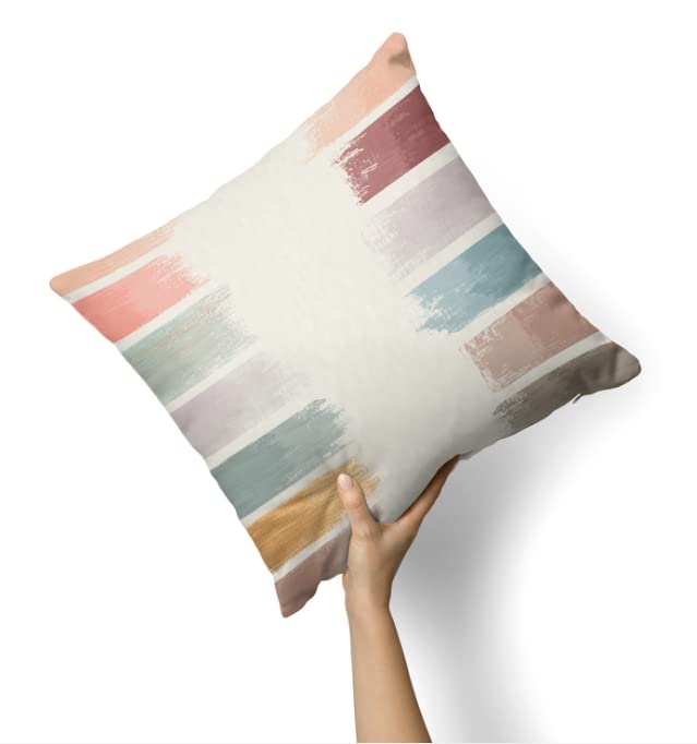 Velvet Palette Cushion Cover, a plush multicolor decorative pillow with a vibrant, artistic brushstroke pattern, 40x40 cm, feels like a piece of modern art with a luxurious texture