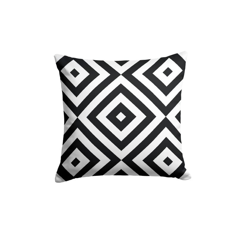 Velvet Mono Cushion Cover in Black & White, 40x40 cm, a plush decorative pillow with a striking monochromatic pattern, adding a touch of modern luxury and bold design to your sofa
