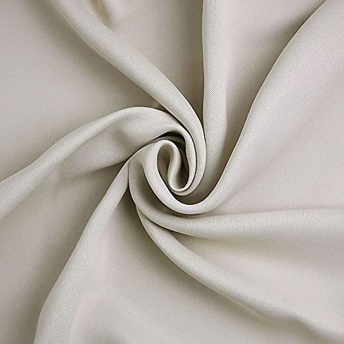 Off White Blackout Curtains - Steel Grommets - Thermal Insulated Fabric – For Room Darkness – 1 Panel