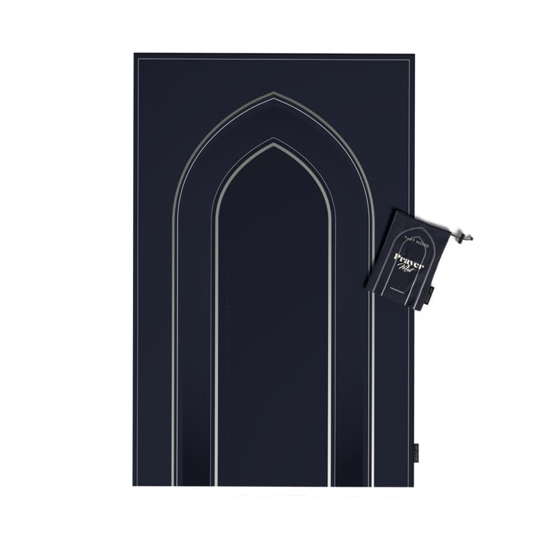 Waterproof Prayer Mat in a classic Dark Blue, 68x117 cm, a durable and easy-to-clean rug, providing a convenient and reliable surface for prayer during travel or outdoor activities