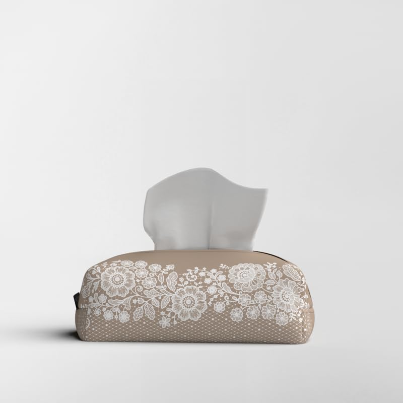 Fabric Tissue Box Cover Premium Fabric Tissue Holder With Leather Layer Inside for Home, Office, and Car Durable and Elegant Tissue Dispenser for Standard Tissue Boxes