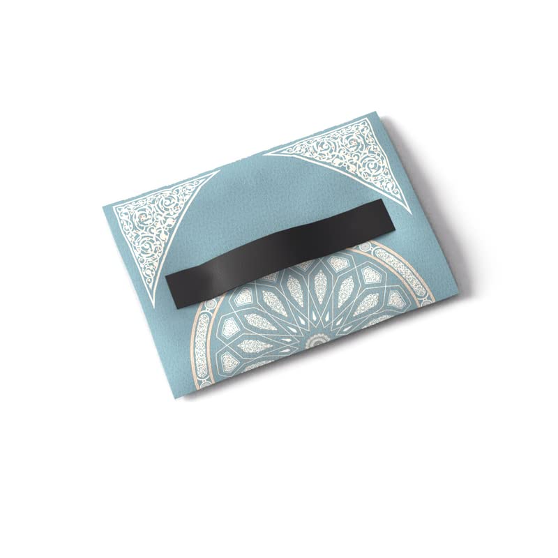 Velvet Prayer Mat in a serene Blue, 68x117 cm, a luxurious Islamic rug with a beautiful dome design, crafted from soft velvet for a comfortable and focused prayer experience