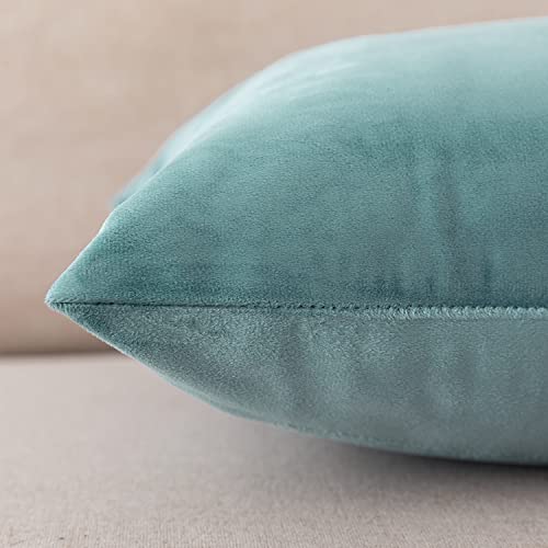 Soft Thick Velvet Throw Pillow Covers Decorative Square Cushion Cover For Couch Sofa Bedroom Living Room - set of 2 Pieces