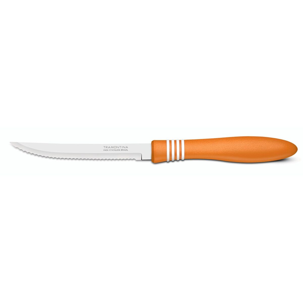 5-Inch Steak Knife – Stainless Steel Blade with Orange Polypropylene Handle – Sharp, Durable, and Comfortable for Steak, BBQ, and Kitchen Use – 1 Piece