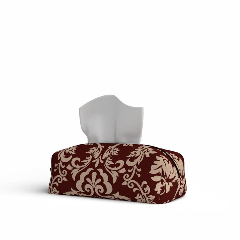 Fabric Tissue Box Cover Premium Fabric Tissue Holder With Leather Layer Inside for Home, Office, and Car Durable and Elegant Tissue Dispenser for Standard Tissue Boxes