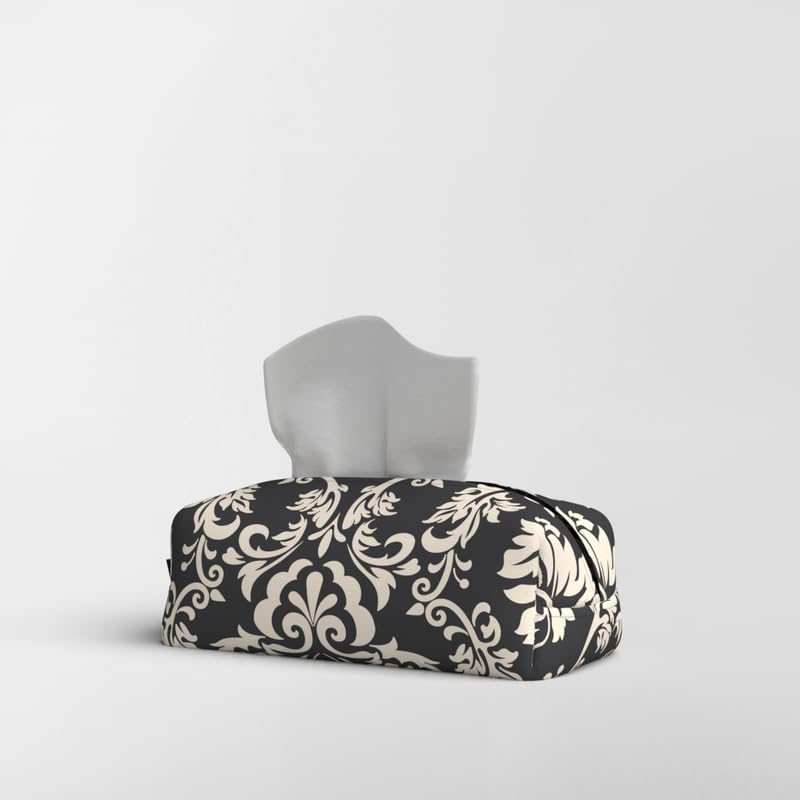 Fabric Tissue Box Cover Premium Fabric Tissue Holder With Leather Layer Inside for Home, Office, and Car Durable and Elegant Tissue Dispenser for Standard Tissue Boxes