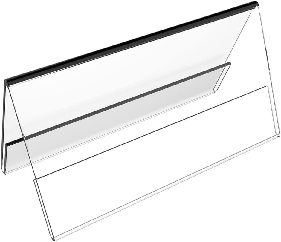 Acrylic Desk Name Plate Holders, 6-Pack Double-Sided Table Tents Sign Stands, 21 x 7 cm Horizontal Display for Desk, Table, Office, Classroom, Reception and Event Use, Clear