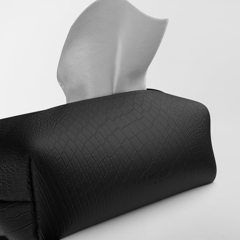 Leather Tissue Box Cover Premium Faux Leather Tissue Holder for Home, Office, and Car Durable and Elegant Tissue Dispenser for Standard Tissue Boxes