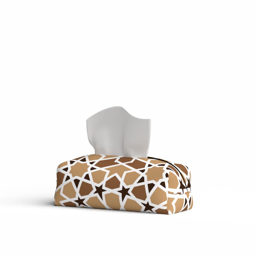 Fabric Tissue Box Cover Premium Fabric Tissue Holder With Leather Layer Inside for Home, Office, and Car Durable and Elegant Tissue Dispenser for Standard Tissue Boxes