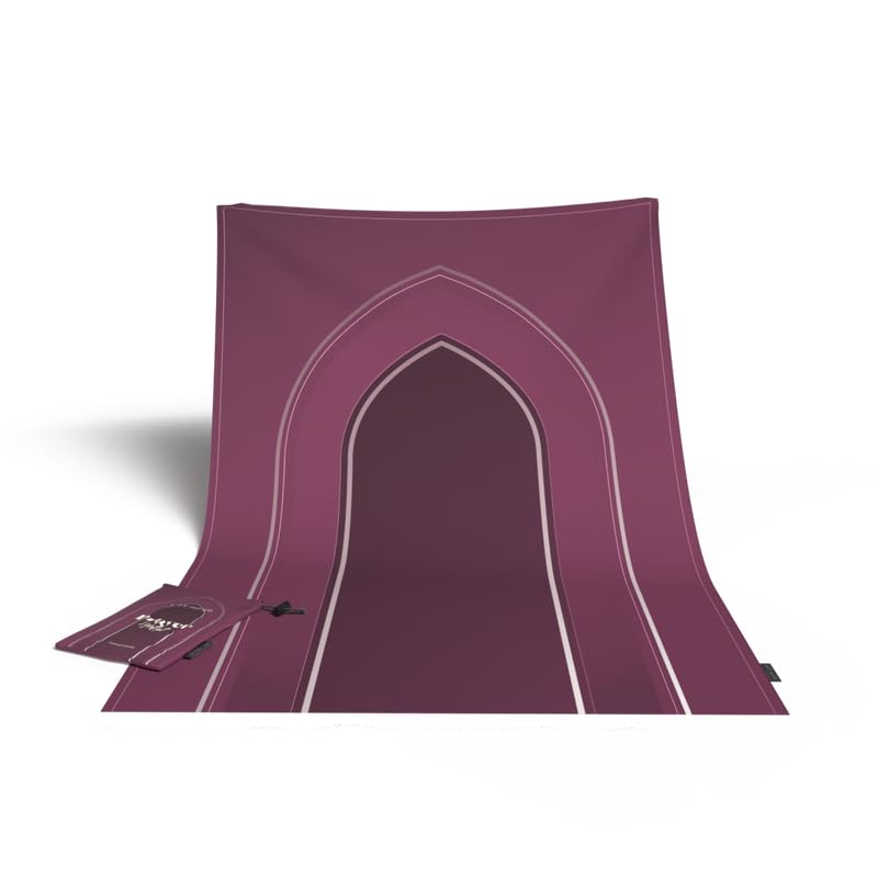 Al-Taqwa Waterproof Prayer Mat, a Durable Rug in Purple made from Wipeable Material, 68x117 cm, for Comfortable Prayer, an Easy-to-Clean Salah Mat for Outdoor, Indoor, and Travel