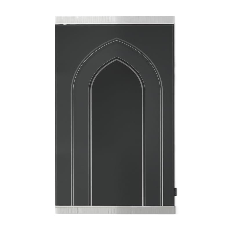 Al-Taqwa Velvet Prayer Mat, a Luxurious Islamic Rug in Grey made from Soft Velvet Material, 68x117 cm, for Comfortable Prayer and Meditation, Ideal for Home, Mosque, or Travel Use