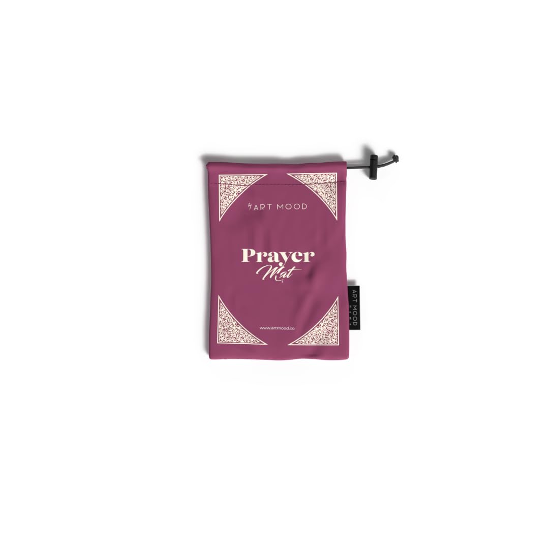Al-Qubba Portable Prayer Mat, a Waterproof and Lightweight Travel Rug, Compact and Foldable to Pocket Size, Purple, a perfect Janamaz for Muslim Prayer (Salah) anytime, anywhere