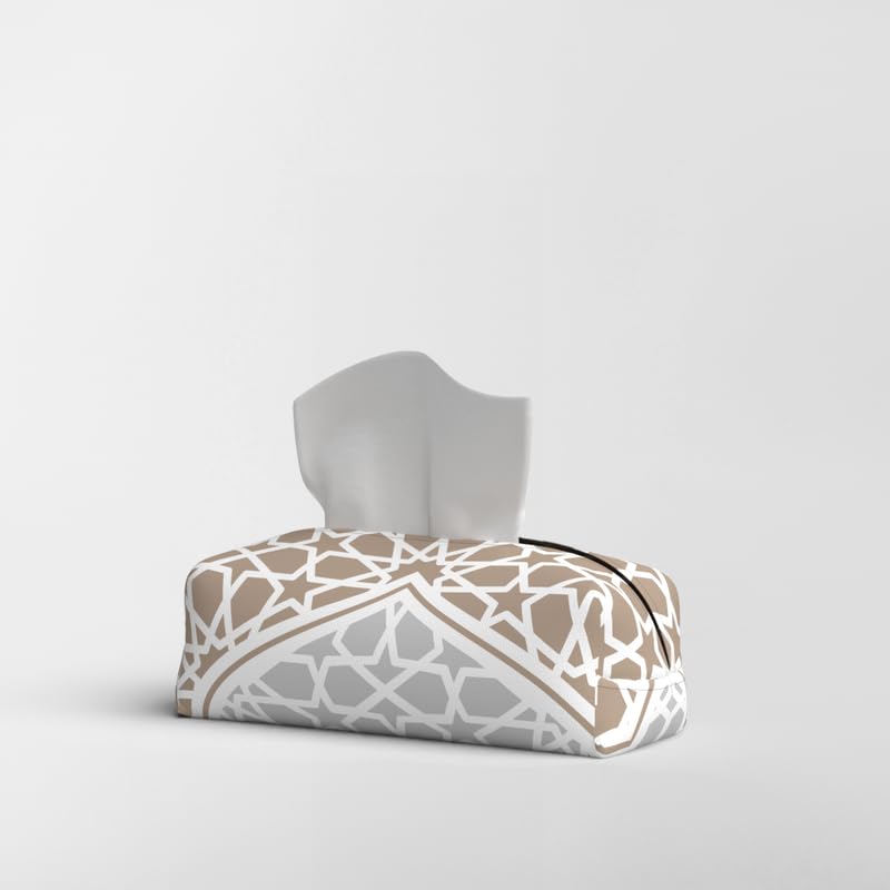 Fabric Tissue Box Cover Premium Fabric Tissue Holder With Leather Layer Inside for Home, Office, and Car Durable and Elegant Tissue Dispenser for Standard Tissue Boxes
