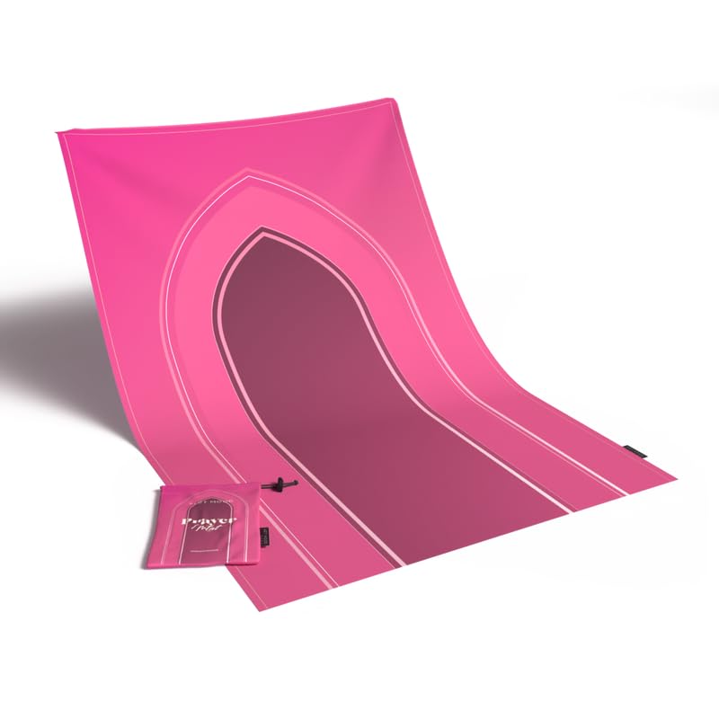 Al-Taqwa Waterproof Prayer Mat, a Durable Rug in Pink made from Easy-to-Clean Material, 68x117 cm, for Comfortable Prayer, a Portable Salah Mat Ideal for Outdoor, Indoor, and Travel