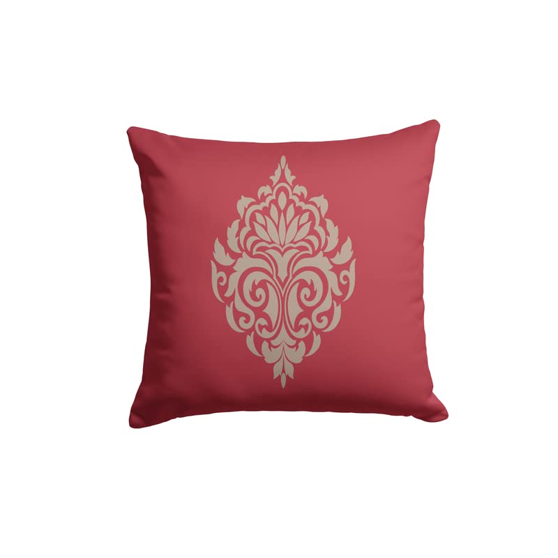 Canvas Damask Red Cushion Cover, a bold decorative pillow with a classic pattern in a vibrant red, 40x40 cm, made from durable fabric for a striking and elegant statement piece
