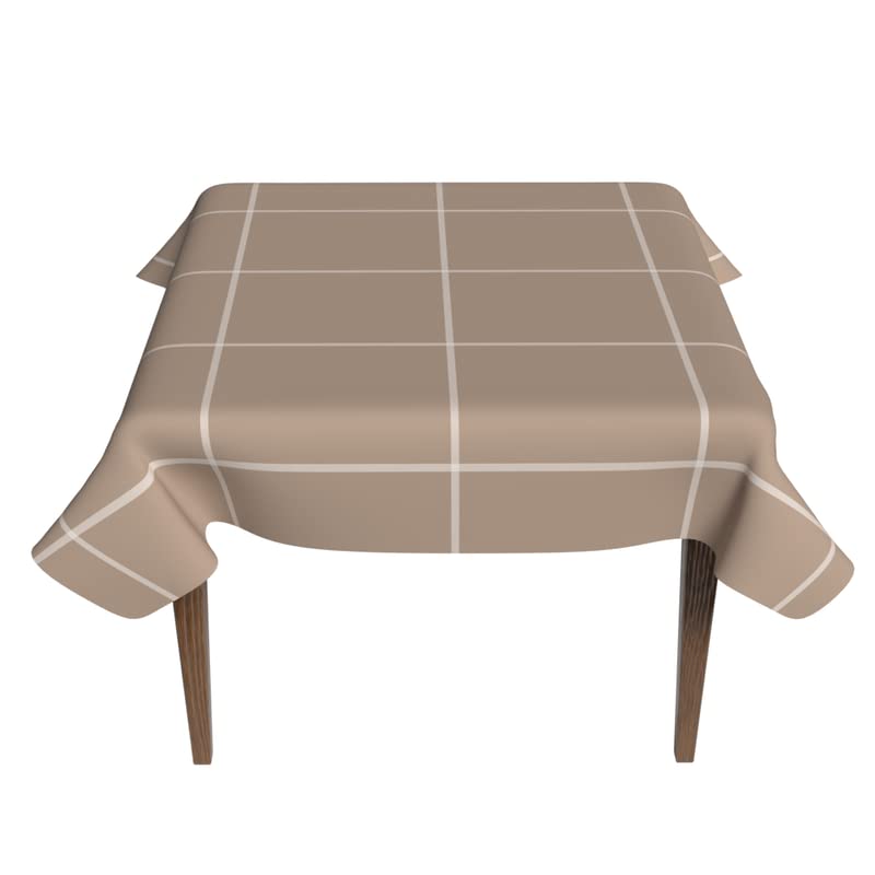 Craft Waterproof Tablecloth in Beige & White, a 140x140 cm Square Table Cover of Spillproof Polyester, a Durable and Minimalist Protector for Everyday Dining and Kitchen Tables