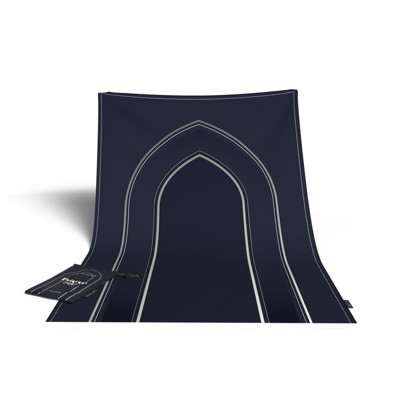 Waterproof Prayer Mat in a classic Dark Blue, 68x117 cm, a durable and easy-to-clean rug, providing a convenient and reliable surface for prayer during travel or outdoor activities