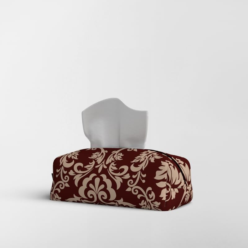 Fabric Tissue Box Cover Premium Fabric Tissue Holder With Leather Layer Inside for Home, Office, and Car Durable and Elegant Tissue Dispenser for Standard Tissue Boxes