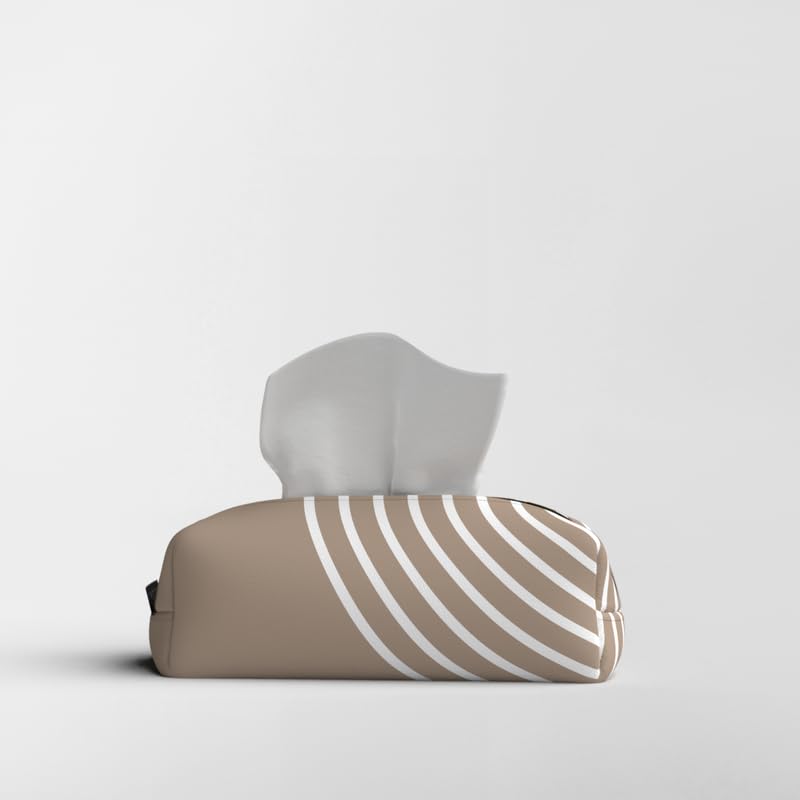 Fabric Tissue Box Cover Premium Fabric Tissue Holder With Leather Layer Inside for Home, Office, and Car Durable and Elegant Tissue Dispenser for Standard Tissue Boxes