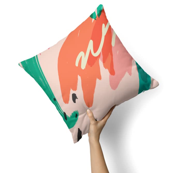 Velvet Splash Cushion Cover, a plush multicolor decorative pillow with a vibrant, abstract paint splash pattern, 40x40 cm, offering a unique artistic accent with a luxurious feel