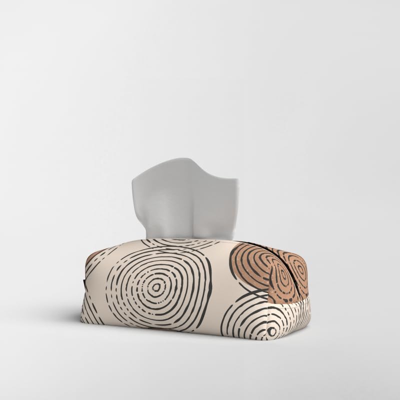 Fabric Tissue Box Cover Premium Fabric Tissue Holder With Leather Layer Inside for Home, Office, and Car Durable and Elegant Tissue Dispenser for Standard Tissue Boxes