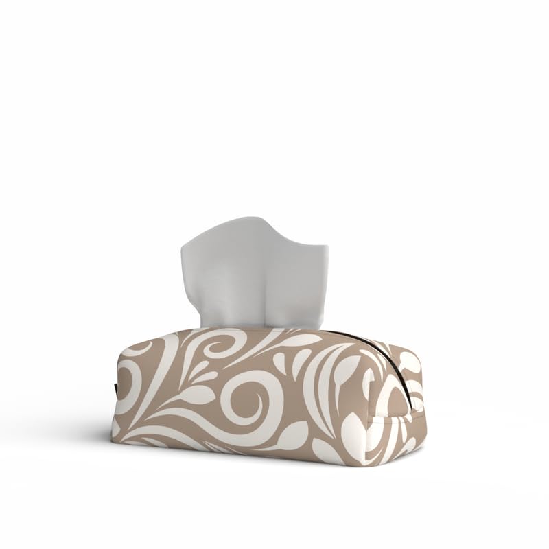 Fabric Tissue Box Cover Premium Fabric Tissue Holder With Leather Layer Inside for Home, Office, and Car Durable and Elegant Tissue Dispenser for Standard Tissue Boxes