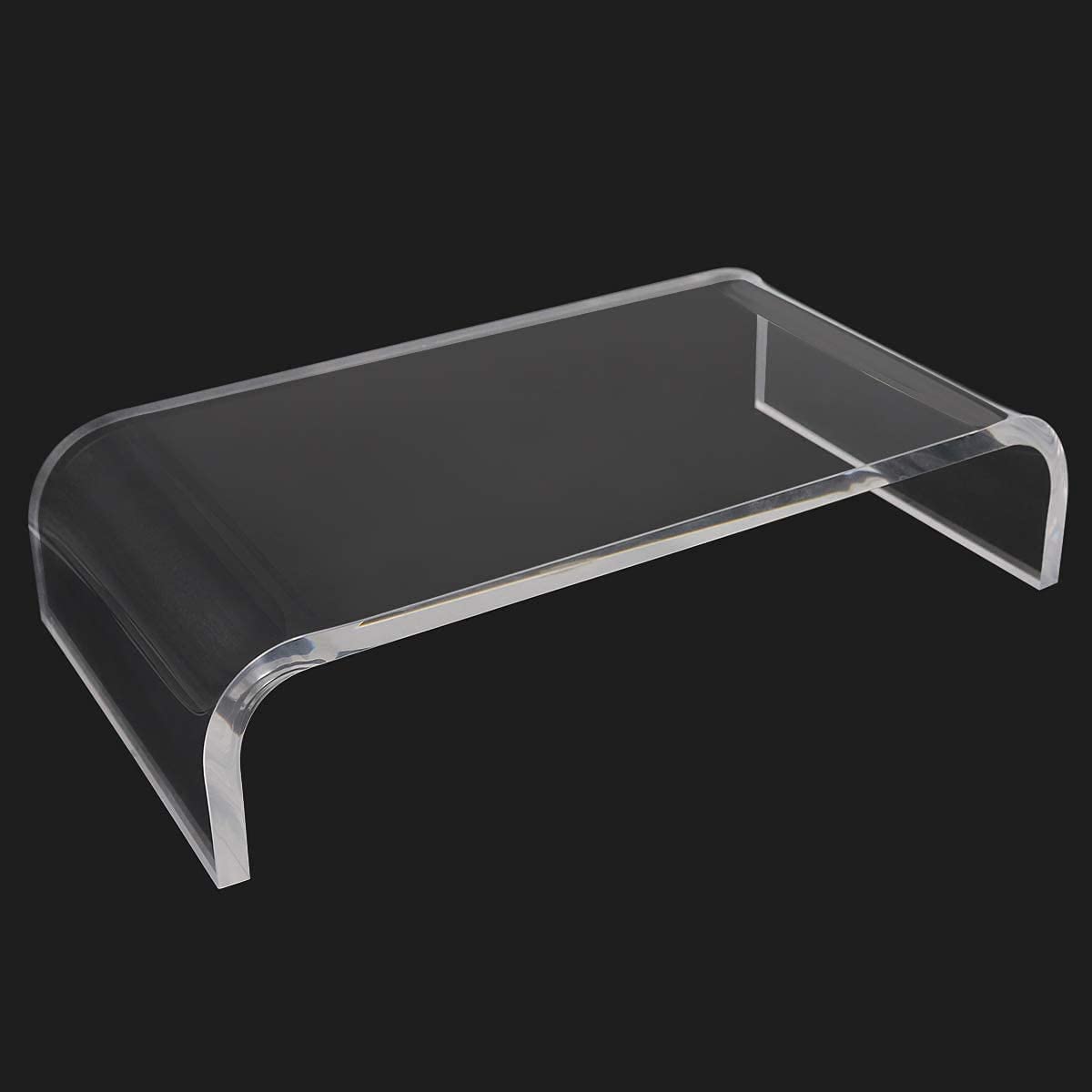 Acrylic Monitor Stand Riser, Clear Durable Platform for PC, Laptop, TV, Mac or Apple Display, Ergonomic Desktop Shelf for Home Office Desk Setup with Premium Acrylic Build, Clear