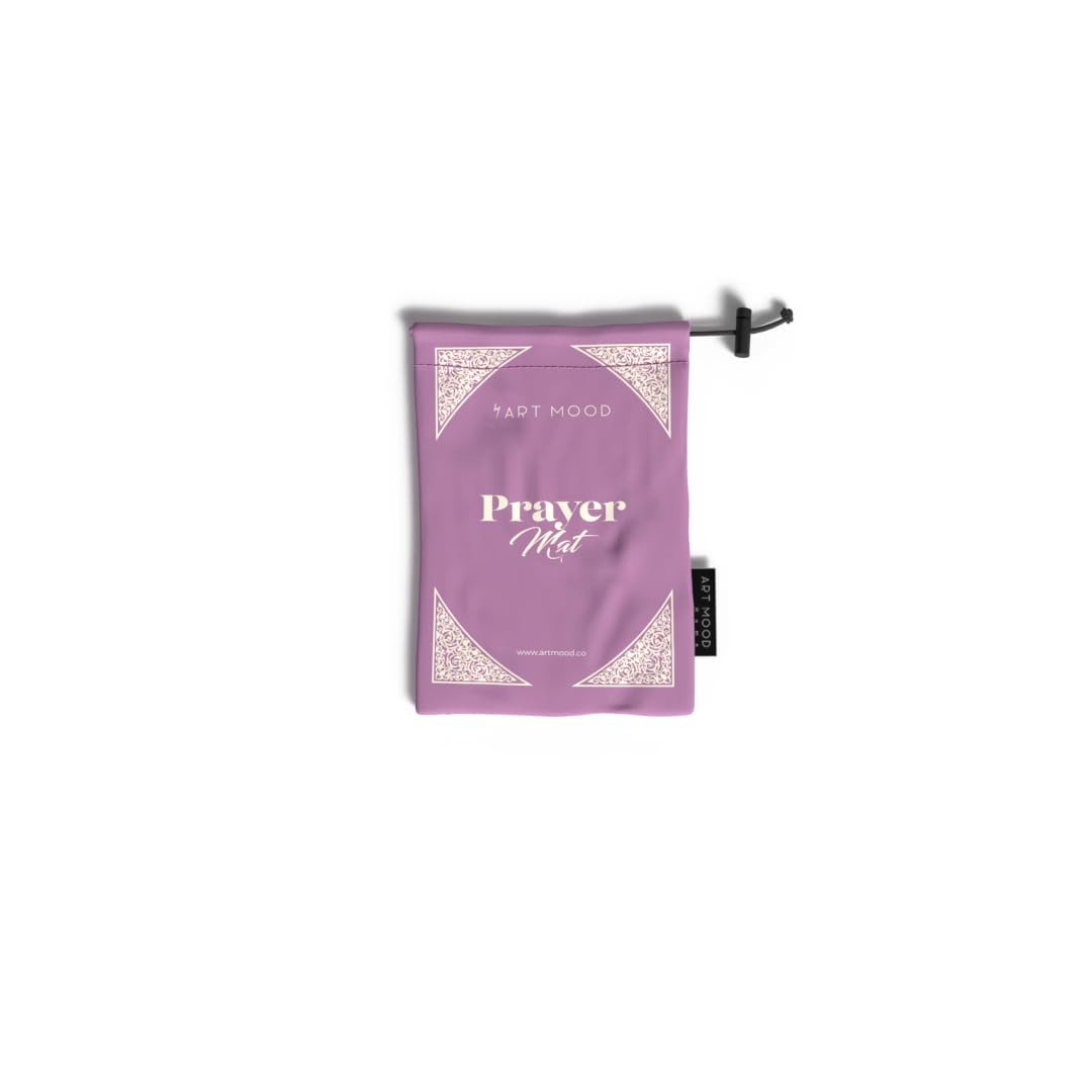 Al-Qubba Portable Prayer Mat, a Waterproof and Lightweight Travel Rug, Compact and Foldable to Pocket Size, Pastel Purple, a perfect Janamaz for Muslim Prayer (Salah) anywhere
