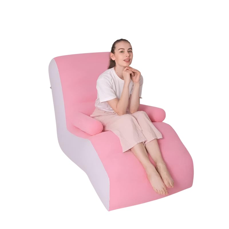 كرسي استرخاء فاخر قابل للنفخ - تصميم مريح على شكل حرف S - أريكة سرير محمولة ومريحة للشرفة وغرفة النوم وغرفة المعيشة والتخييم والاسترخاء في الهواء الطلق