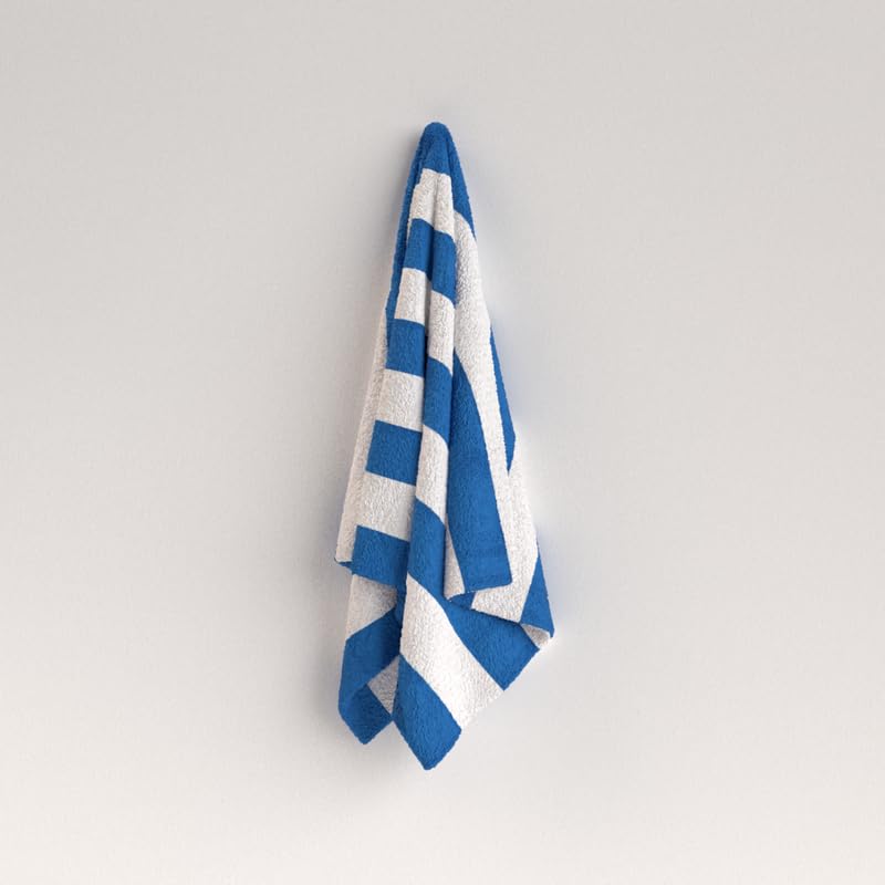 Blue Strips Beach Towel, a Soft and Absorbent Towel for Adults and Kids, 70x140 cm, Blue & White, a Quick-Drying and Sand-Resistant Towel for the Beach, Pool, Travel, or Yoga