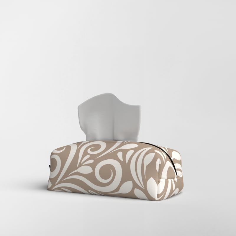 Fabric Tissue Box Cover Premium Fabric Tissue Holder With Leather Layer Inside for Home, Office, and Car Durable and Elegant Tissue Dispenser for Standard Tissue Boxes