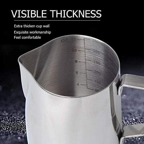 Stainless Steel Milk Frothing Pitcher 350ml - Barista Craft Latte Art Jug for Espresso, Cappuccino, and Milk Cream - Durable Milk Jug for Home and Coffee Shops