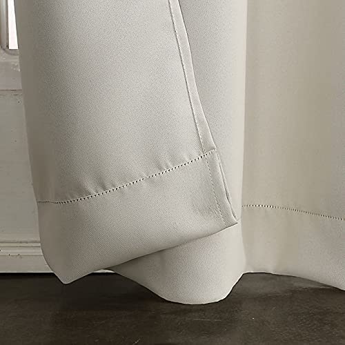 Off White Blackout Curtains - Steel Grommets - Thermal Insulated Fabric – For Room Darkness – 1 Panel