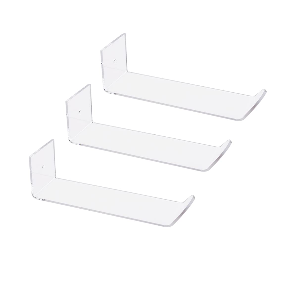 Clear Acrylic Headband Organizer and Storage 3 Pack, Modern Hairbow and Hair Accessory Holder for Girls & Women, Wall Mount or Countertop Display Stand for Tidy Vanity & Closet