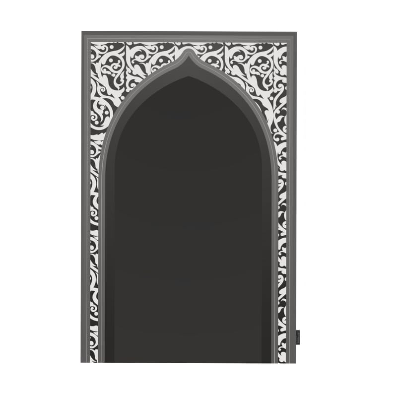 Waterproof Prayer Mat in a stylish Grey and White, 68x117 cm, a durable and practical rug with a contemporary design, ideal for travel and ensuring a clean prayer space anywhere