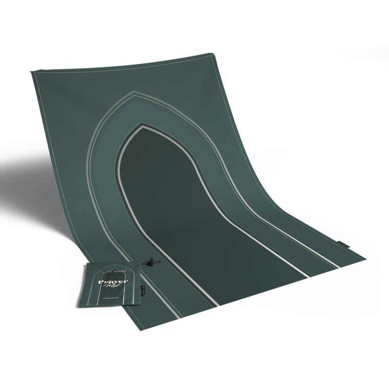 Waterproof Prayer Mat in a deep Dark Green, 68x117 cm, a durable and practical rug perfect for all conditions, easy to clean and ideal for outdoor use, travel, or daily prayers