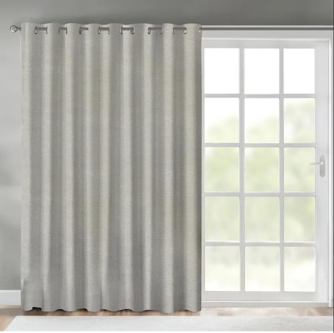 Faux Linen Textured Curtains Durable Fabric-Light Filtering Drapes forLiving Rooms Reception and Bedroom - Steel Grommets - Single Panel