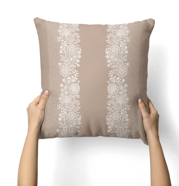 Velvet Slate Cushion Cover in Beige & White, a plush decorative pillow with a sophisticated geometric design, 40x40 cm, blends modern style with luxurious comfort for an elegant home accent