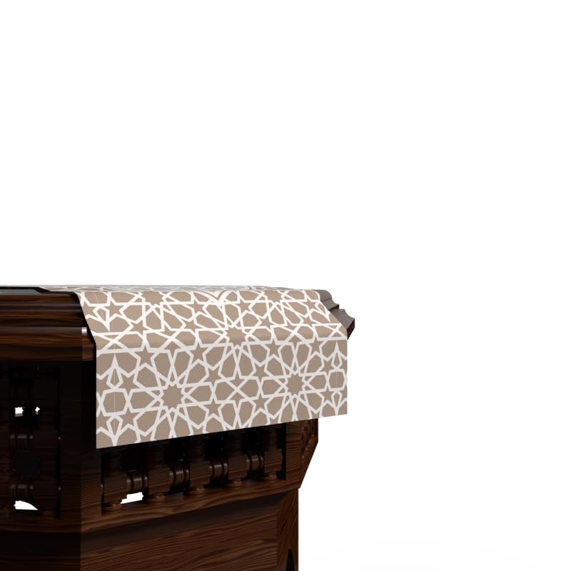 Ramadan's Unique Morish Velvet Runner in White & Beige, 35x140 cm, a Decorative Centerpiece with an Elegant Pattern perfect for celebrating the Season or for year-round stylish Decor