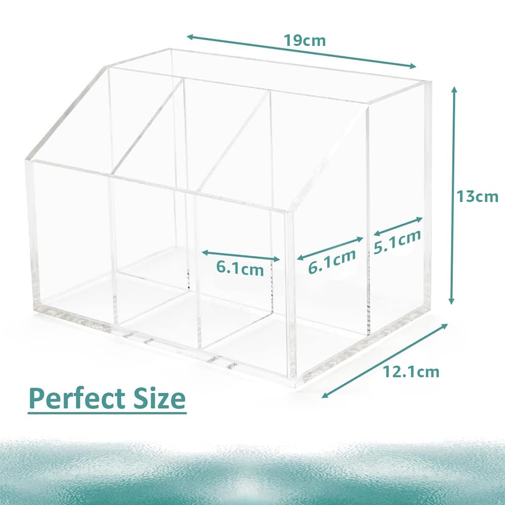 Utensil Holder Organizer, Clear Acrylic Countertop Caddy for Storing Cutlery, Flatware, Spoons, Forks, Knives and Napkins, Suitable for Kitchens, Buffets and Dining Tables, Clear