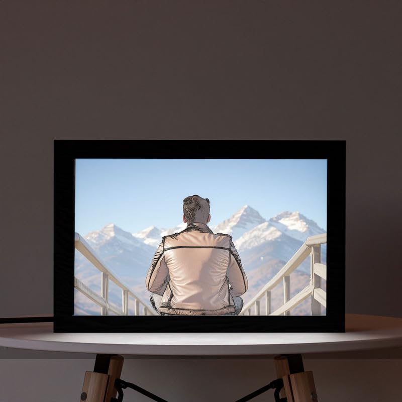 Natrual Wood 2 In 1 Photo Lighting Frame