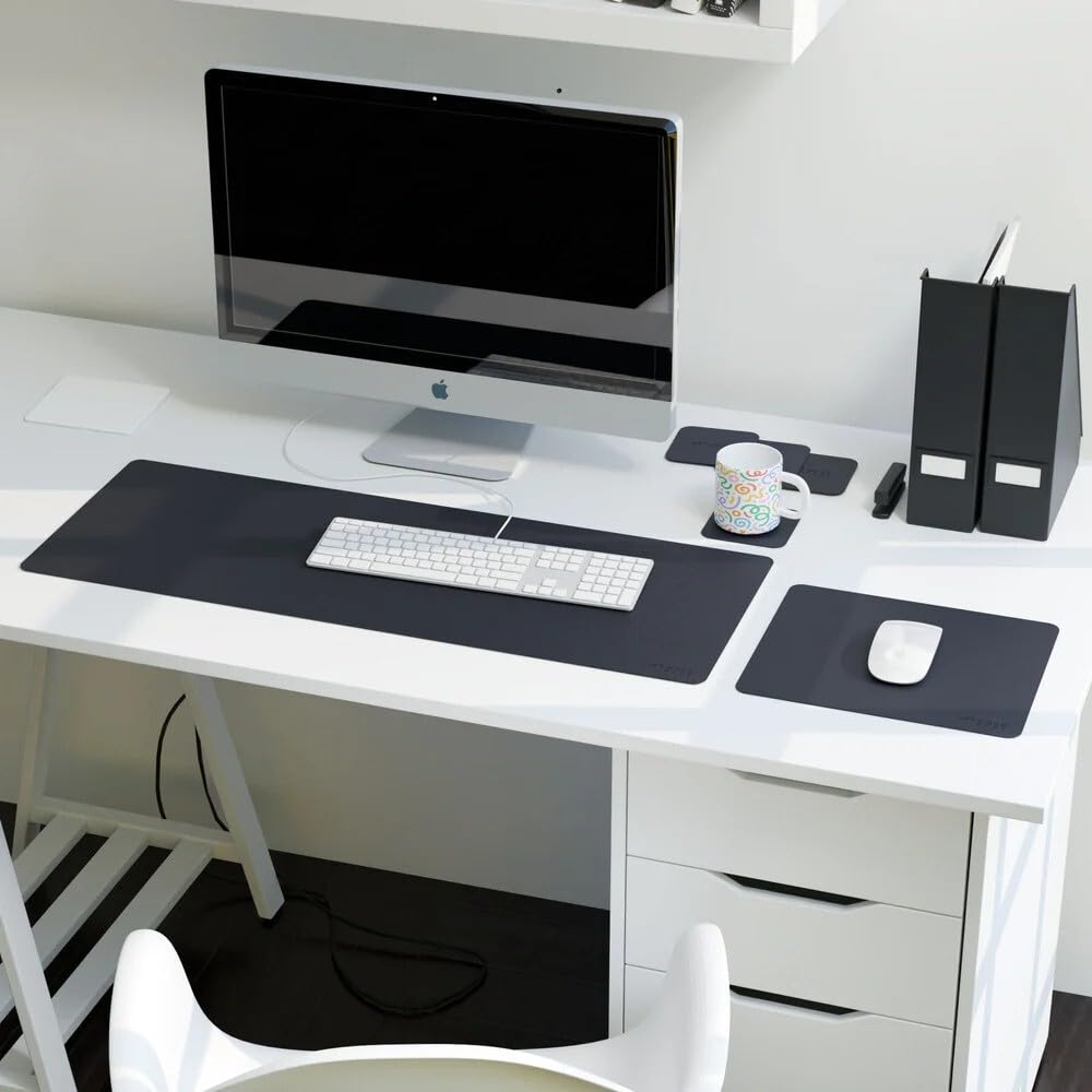 Leather Office Set - Premium Faux Leather Desk Accessories with Elegant Detailing, Perfect for Organizing Home Office or Professional Workspace