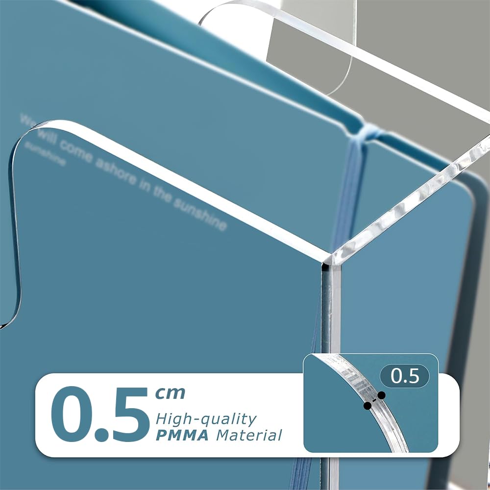 Acrylic Magazine Holder, 3-Slot Clear Desktop File Organizer Rack for Books, Folders, and Office Supplies, Space-Saving Bookshelf Sorter for Desk or Workspace, Transparent Stand, Clear