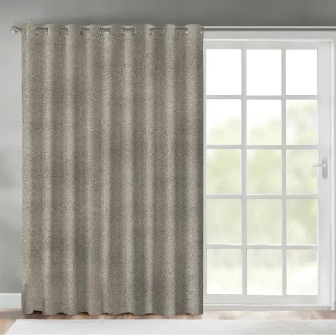 Faux Linen Textured Curtains Durable Fabric-Light Filtering Drapes forLiving Rooms Reception and Bedroom - Steel Grommets - Single Panel