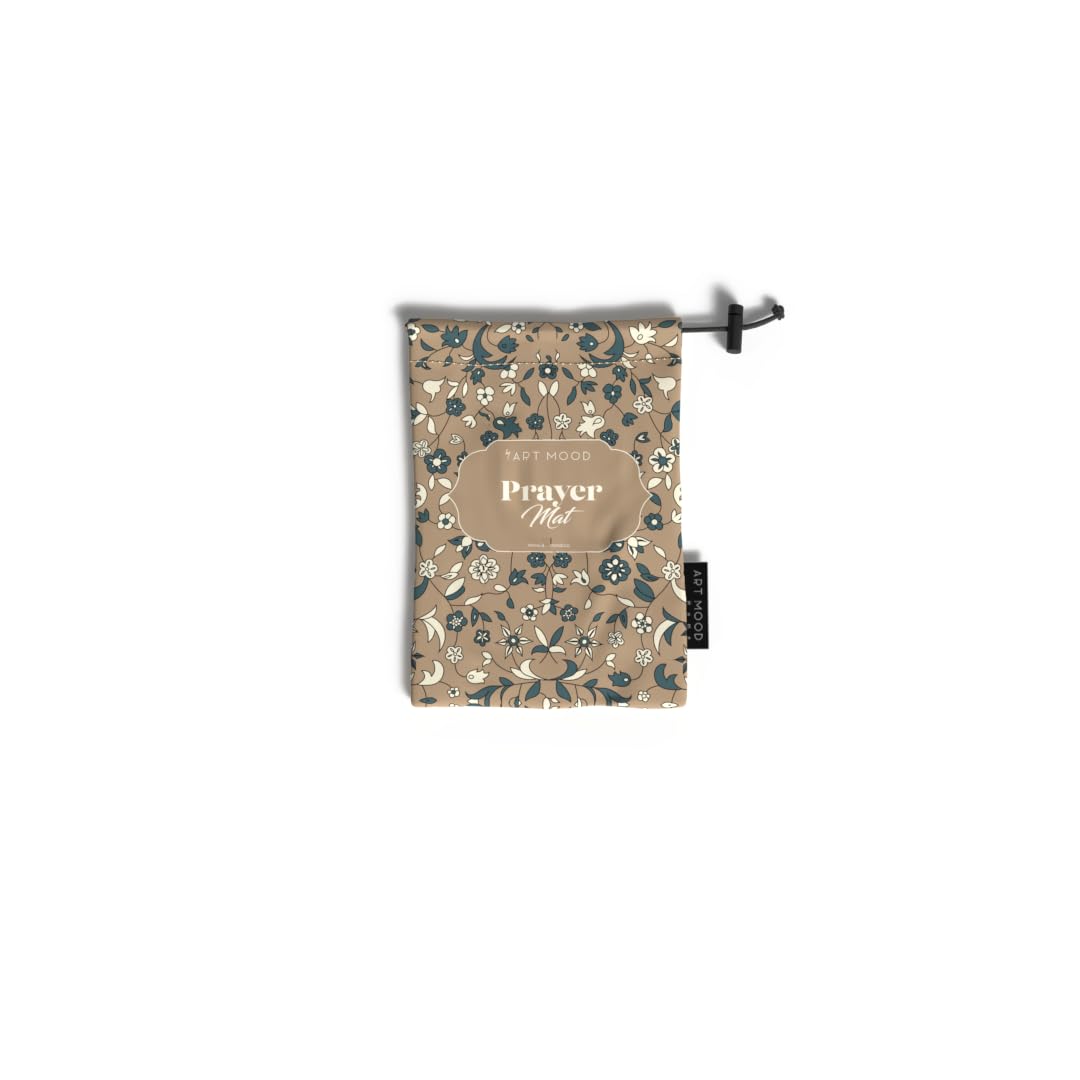 Al-Qubba Portable Prayer Mat, a Waterproof, Lightweight, and Compact Pocket-Sized Travel Rug, Beige, perfect for Muslims on the go, ensures a clean and comfortable surface for daily Salah