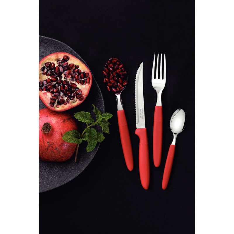 Ipanema Flatware Set, Stainless Steel Blades, Polypropylene Handles, 24-Piece Cutlery for Dining and Everyday Use, Durable and Dishwasher Safe