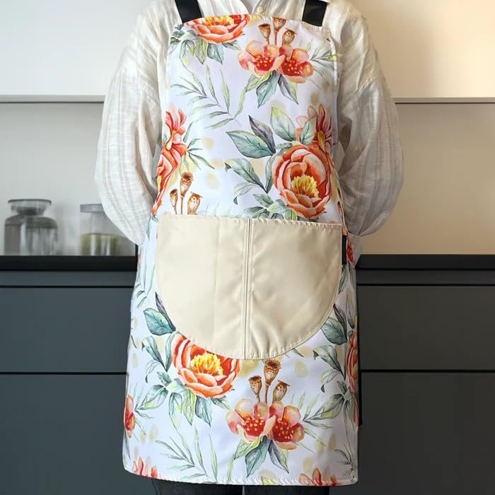 Apron, Cross-Back Design, Soft Cotton-Like Fabric, One Size, Lightweight Breathable Unisex with Front Pocket, for Cooking, and Daily Use