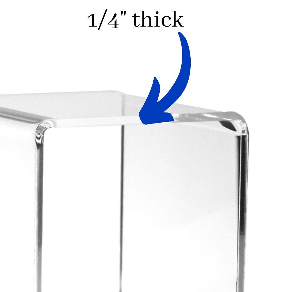 Acrylic Display Risers Set, 3-Piece Clear Acrylic Pedestal Stands, Assorted Sizes for Jewelry Display, Tabletop Fixtures, Retail Counter Showcases, Collectibles and Product Presentation