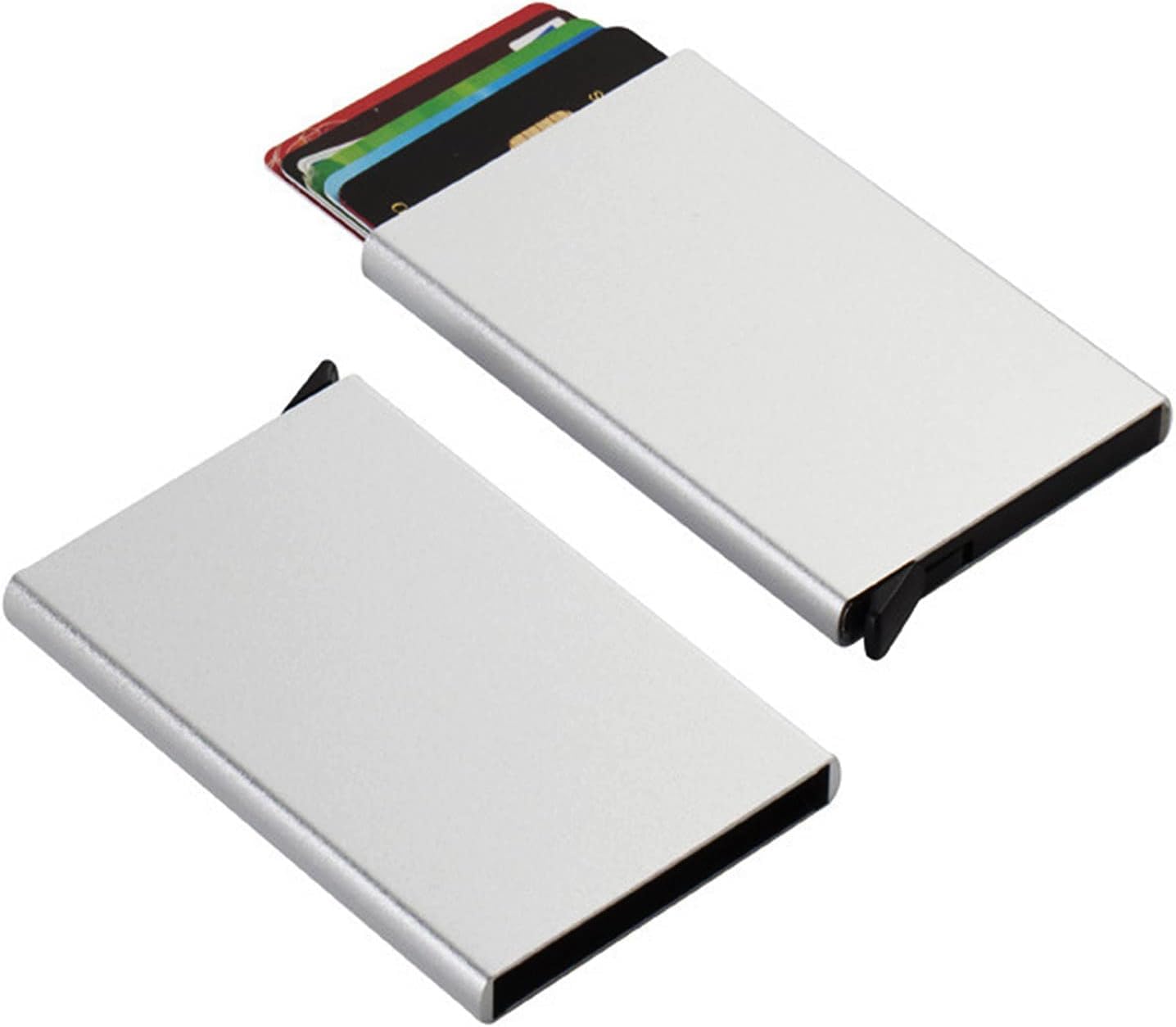 Aluminum Wallet RFID Blocking Slim Metal Credit Card Holder, Durable Protection for Cards, Compact Size 11 x 6 cm, Men, Women, Minimalist Style